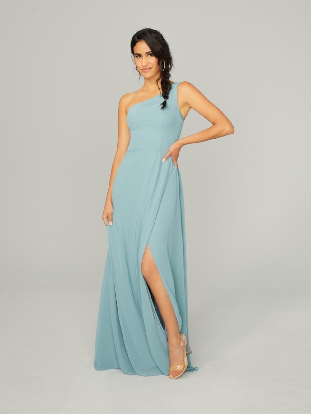 MORI LEE CORNFLOWER BLUE CHIFFON GOWN SIZE 12